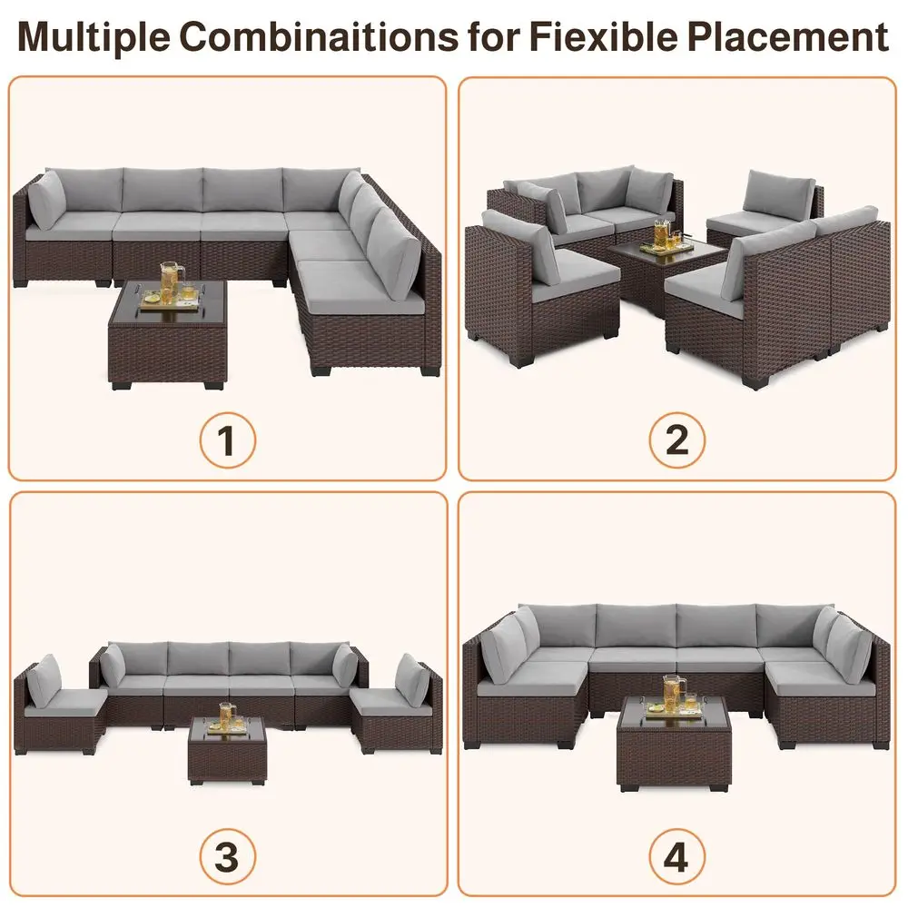7-Piece Patio Sectional Set 2